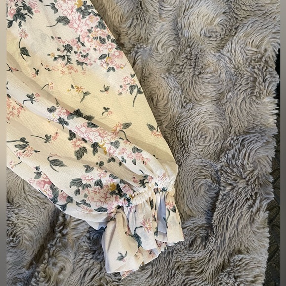 Grow with Me Cream Floral Print Tiered Ruffled Long Sleeve Top - Picture 5 of 7